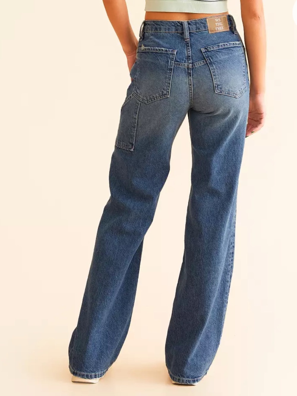 Free People Tinsley Baggy Mid Rise Straight Leg Jeans Size 30